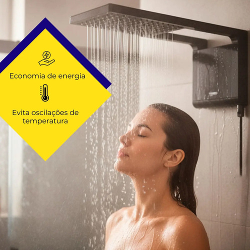 Chuveiro Eletrônico Lorenzetti Acqua Storm Ultra Preto 7800W 220V 4