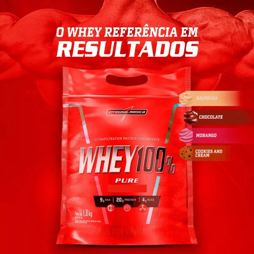 Whey 100% Pure Pouch Cookies 1,8kg Integralmedica - Energia e Força 2