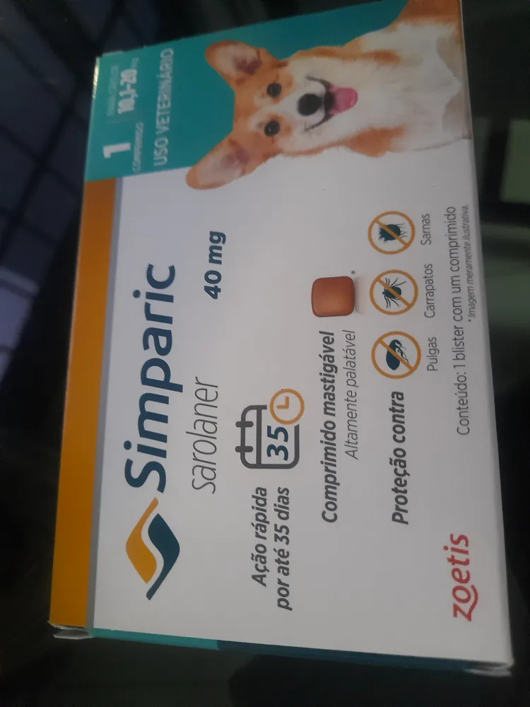 Simparic 10mg C/ 3 Comprimidos para Cães 2,6kg a 5kg Proteção Completa Antipulgas e Carrapatos 9