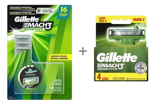 Carga para lâmina de barbear Gillette Mach3 Sensitive 20 u 3
