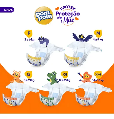 Fraldas Pom Pom Protek XG x 20 unidades 9