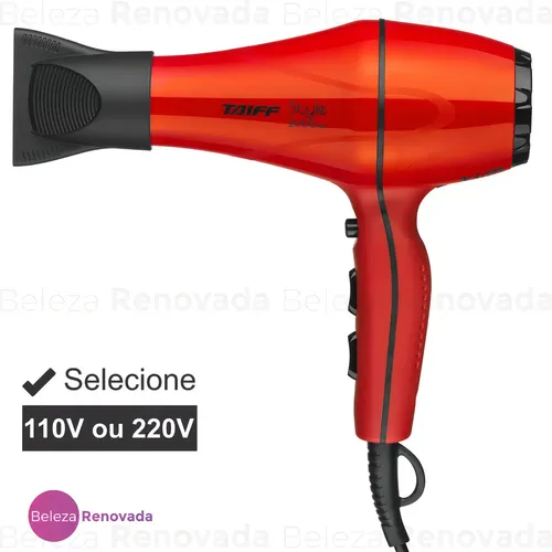 Secador de Cabelo Taiff Style Profissional 2000W Iônico Vermelho 5