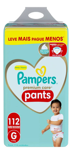 Fralda Pampers Premium Care Pants Tamanho G 112 Unidades 9