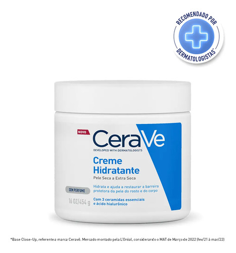 Creme Hidratante Corporal e facial para Pele Seca a Extra Seca Sem Perfume 454g CeraVe 6