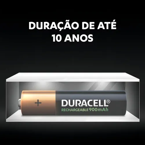 Pilha Recarregável Aaa Palito 900 Mah Duracell Com 2 Unidade 4