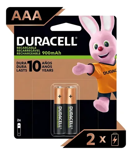 Pilha Recarregável Aaa Palito 900 Mah Duracell Com 2 Unidade 7