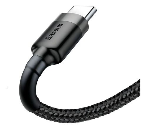 Cabo Rápido Usb Para Tipo- C Baseus Cafule Nylon 3a 1 Metro Cor Preto 2