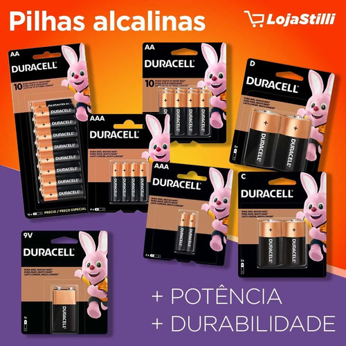 Pilha Alcalina Aa Pequena Duracell Com 2 Unidades 12
