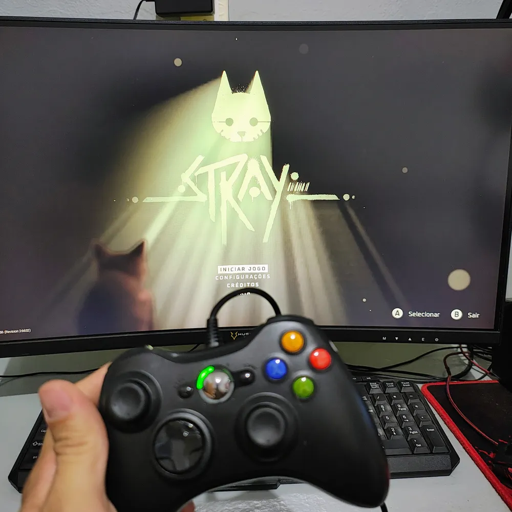 Controle Para Xbox 360 Com Fio USB e PC Preto Vibração Console Joystick Manete Gamepass Steam Tv Pc Android Pc Controle Pc Gamer - - Redfin 15