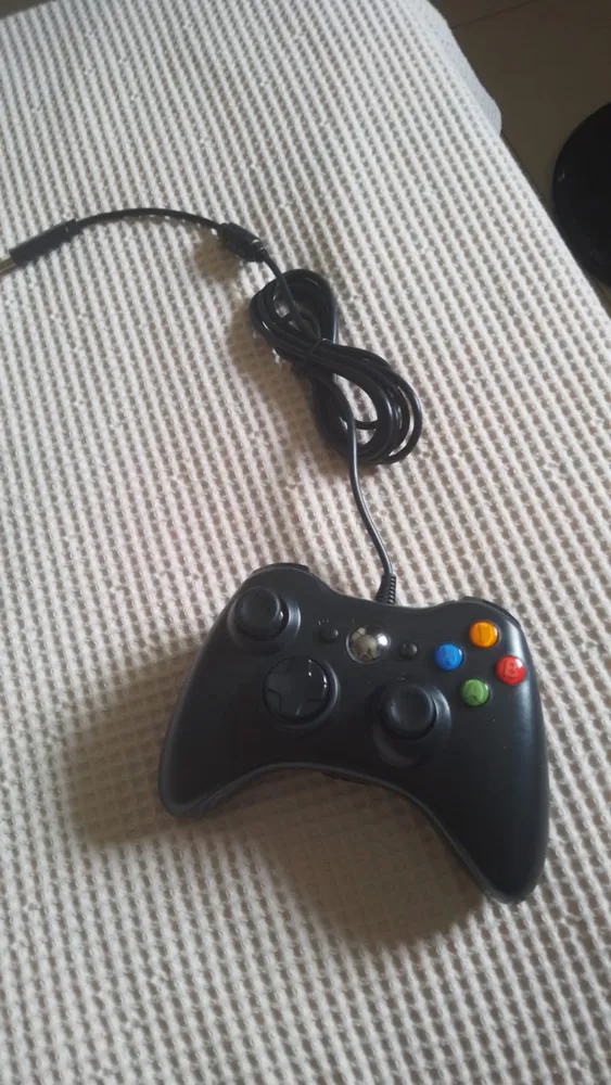 Controle Para Xbox 360 Com Fio USB e PC Preto Vibração Console Joystick Manete Gamepass Steam Tv Pc Android Pc Controle Pc Gamer - - Redfin 9