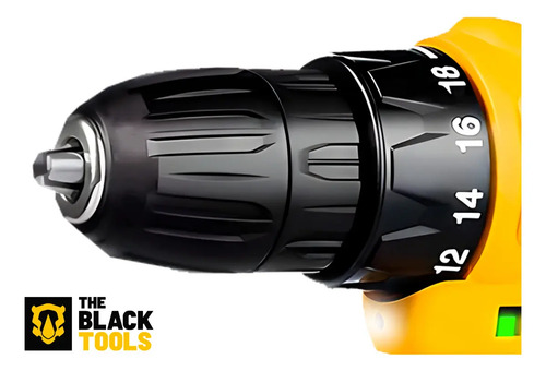 Furadeira Parafusadeira Sem Fio A Bateria Tb-12e 12v 3/8 10mm Com Maleta E Acessórios The Black Tools 10