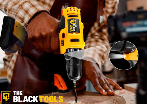 Furadeira Parafusadeira Sem Fio A Bateria Tb-12e 12v 3/8 10mm Com Maleta E Acessórios The Black Tools 5