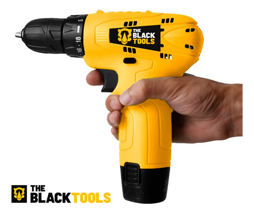 Parafusadeira Furadeira The Black Tools TB12A 3/8 a Bateria Cor Amarelo Frequência 60Hz 7