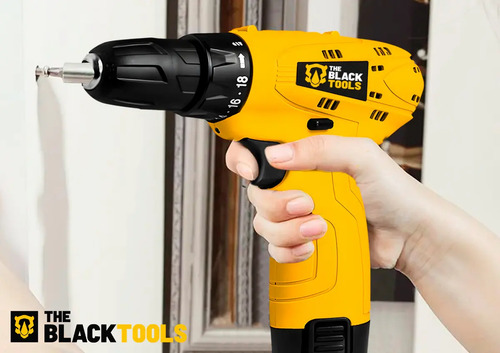 Parafusadeira Furadeira The Black Tools TB12A 3/8 a Bateria Cor Amarelo Frequência 60Hz 8