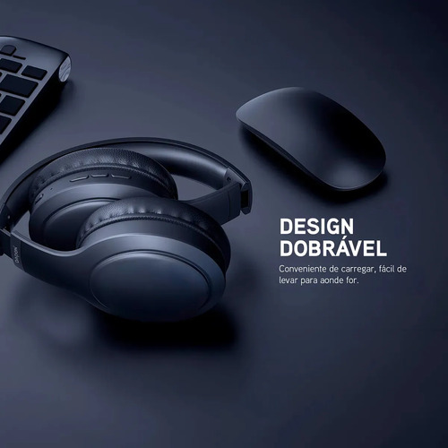Fone De Ouvido Headphone Dapon H02D Bluetooth 5.1 Over-ear 22h Preto 4