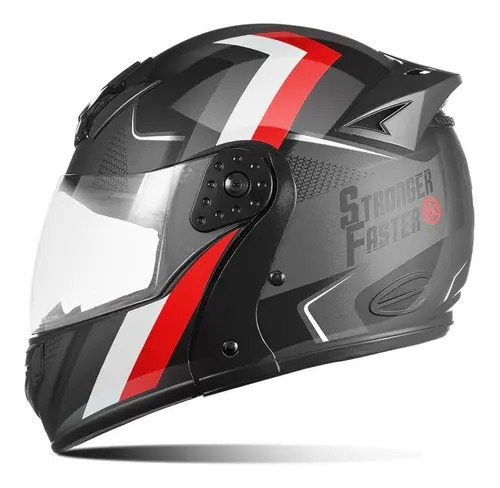 Capacete Robocop Stronger Faster Gladiator Etceter Fosco Cor Cinza/Vermelho Tamanho do capacete 56 2