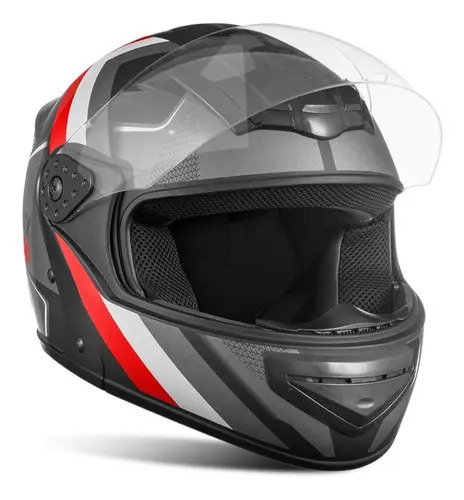 Capacete Robocop Stronger Faster Gladiator Etceter Fosco Cor Cinza/Vermelho Tamanho do capacete 56 3