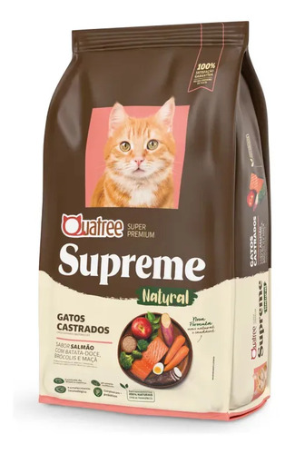 Ração Seca Quatree Supreme Gatos Adultos Castrados Salmão Batata 10kg