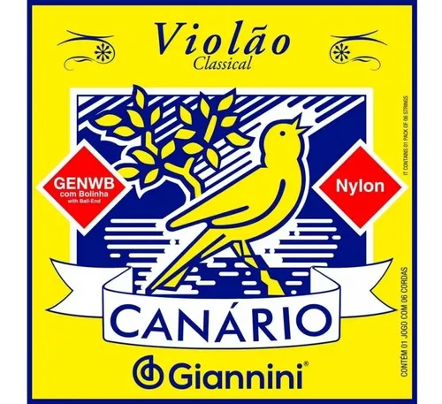 Kit 2 Encordoamento Violão Giannini Genwb Nylon Médio Bolinh 2