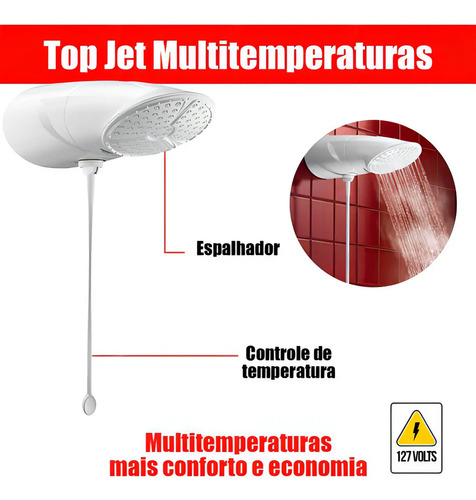 Chuveiro Lorenzetti Top Jet Multitemperaturas 5500w 4