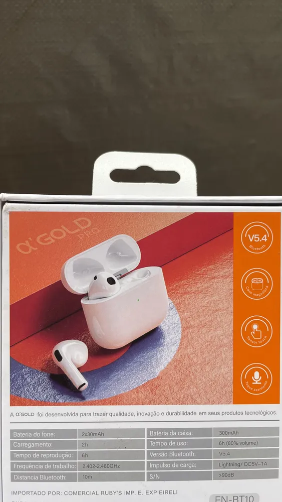 Fone De Ouvido Bluetooth Sem Fio Bateria de Longa Duração Pro 4 Branco Conecta Rápido Fast Plug Com Case Carregador E Microfone 15