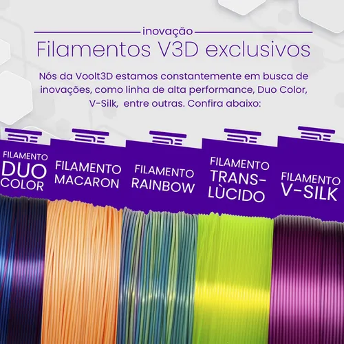 Filamento Pla Alumínio Vsilk Premium 1kg Impressoras 3D Nacional 4
