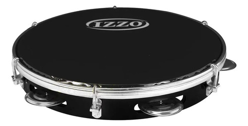 Pandeiro Izzo 10 Abs Preto Pele Nylon Preta Profissional Preto 2