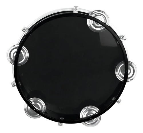 Pandeiro Izzo 10 Abs Preto Pele Nylon Preta Profissional Preto 3