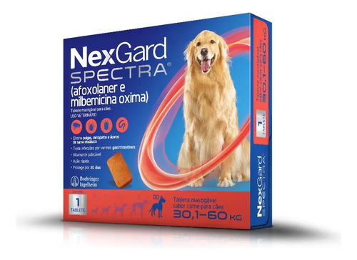 NexGard Spectra Antipulgas e Vermífugo Cães 30,1kg a 60kg 1 tablete 2