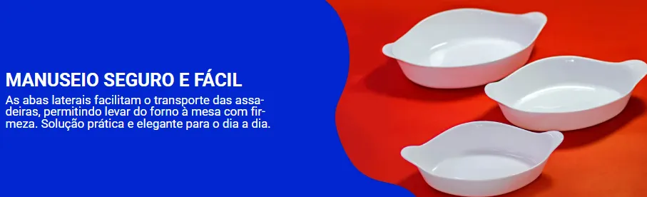 Marinex Conjunto de Assadeiras Oval Opaline 3 Peças Branco 13