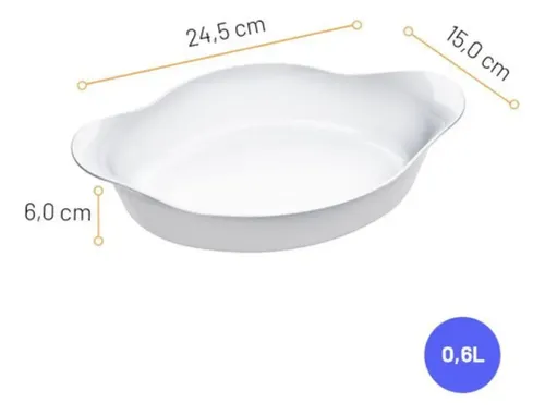 Marinex Conjunto de Assadeiras Oval Opaline 3 Peças Branco 5