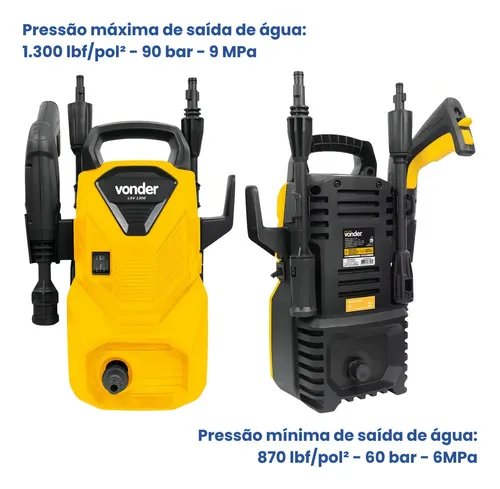 Lavadora de Alta Pressão Vonder LAV 1300 – 1300 Libras, Compacta, Potente, Ideal para Carros, Quintais e Limpezas Pesadas 6