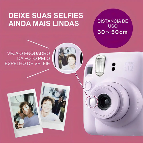 Câmera Instax Mini 12 Fujifilm Rosa Gloss - Fotos Em 10s 8