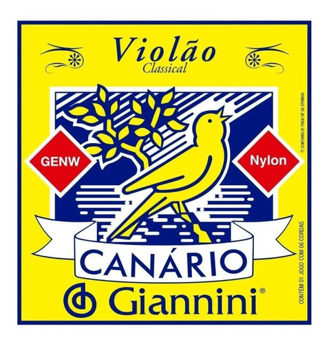 Encordoamento Violão Nylon Médio Giannini Canário 5 Jogos 2