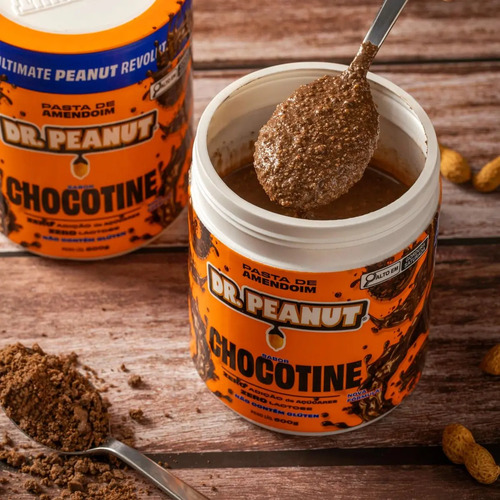 Pasta de Amendoim Dr Peanut Chocotine com Whey Protein 600g 4