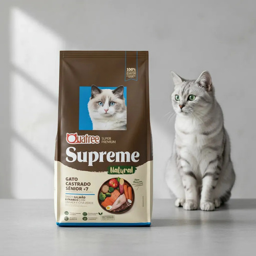 Ração Quatree Supreme Gatos Castrados Senior +7 10,1kg 8