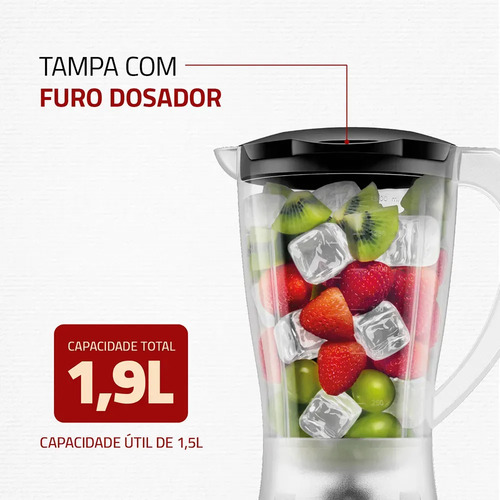 Liquidificador Mondial 2,2l Preto L-550 Easy Power 550w 4