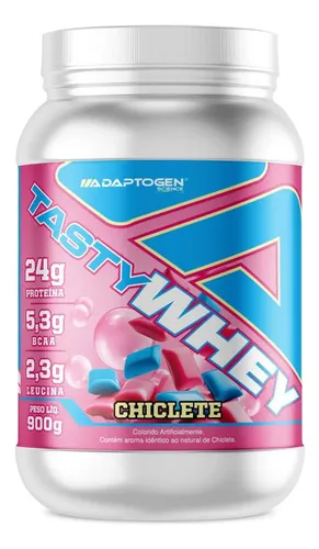 Suplemento Tasty Whey 3w Gourmet Whey Protein Adaptogen Science Pote 900g Sabor Chiclete 4