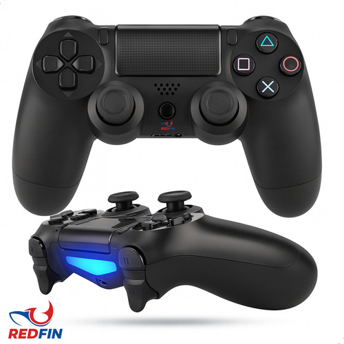 Controle Sem Fio Joystick Bluetooth Para Ps4 Videogame Tv Samsung Pc P4 Ps 4 Dual Shock Manete Pc Gamer Tv Smart Controle Bluetooth Celular Headset Sem Fio Com P2 - Marca Redfin