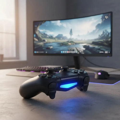 Controle Sem Fio Joystick Bluetooth Para Ps4 Videogame Tv Samsung Pc P4 Ps 4 Dual Shock Manete Pc Gamer Tv Smart Controle Bluetooth Celular Headset Sem Fio Com P2 - Marca Redfin 11