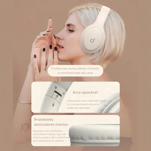 Fone De Ouvido Headphone Dapon H02d Bluetooth 5.1 Over-ear 22 Horas De Bateria Rosa 5