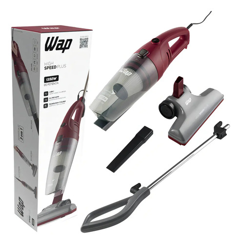 Aspirador de Pó Wap High Speed Plus Vertical 3 em 1 com Filtro HEPA 7