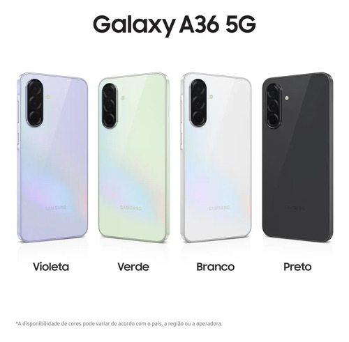 Smartphone Samsung Galaxy A36 5g 128gb 6gb Ram Câmera Tripla De Até 50mp Selfie De 12mp Ip67 Super Amoled 6.7'' Nfc Recursos Ai Android E Segurança Snapdragon - Violeta 7