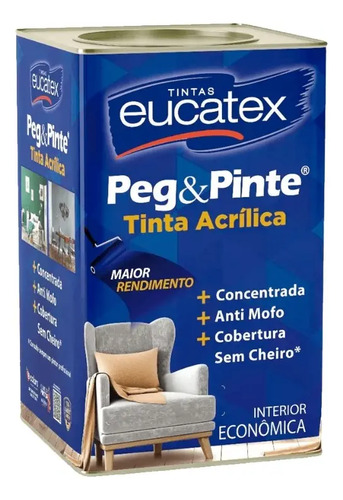 Tinta Peg & Pinte Antimofo Sem Cheiro Cores 1 8 L Eucatex Acabamento Fosco Cor Verde Recife
