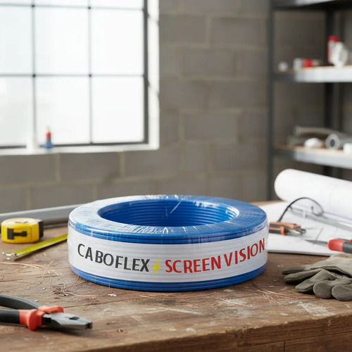 Fio 4mm Cabo Flexível Rolo Com 100 metros Elétrico 750v Cor Azul Marca Screen Vision 2