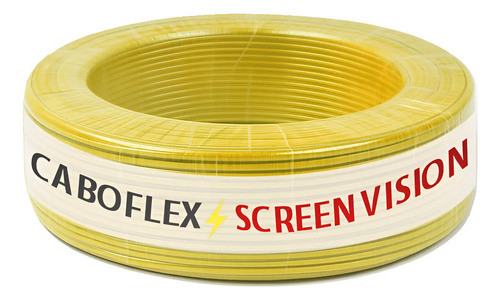 Fio 6mm Cabo Flexível Rolo Com 25 Metros Elétrico 750v Cor Amarelo Marca Screen Vision