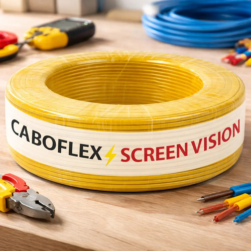 Fio 6mm Cabo Flexível Rolo Com 25 Metros Elétrico 750v Cor Amarelo Marca Screen Vision 2