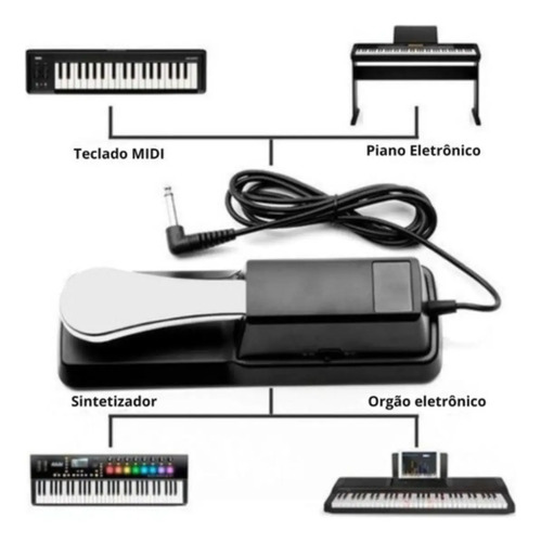Pedal Sustain Teclado Universal Para Casio Yamaha Roland Smart Piano Marca Dc Music 3
