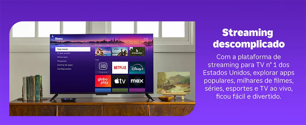 Roku Streaming Stick 2025 Para Tv Hd/fhd Controle Por Voz Preto De Voz 3ª geração 3840BR 12