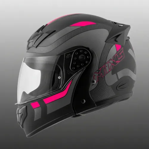 Capacete Escamoteável Mixs Gladiator Articulado Cor Preto/grafite/rosa Desenho Delta Tamanho Do Capacete 60 6